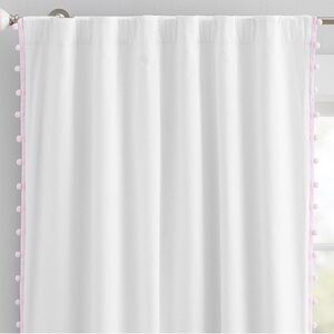 Pottery Barn pink Pom curtains